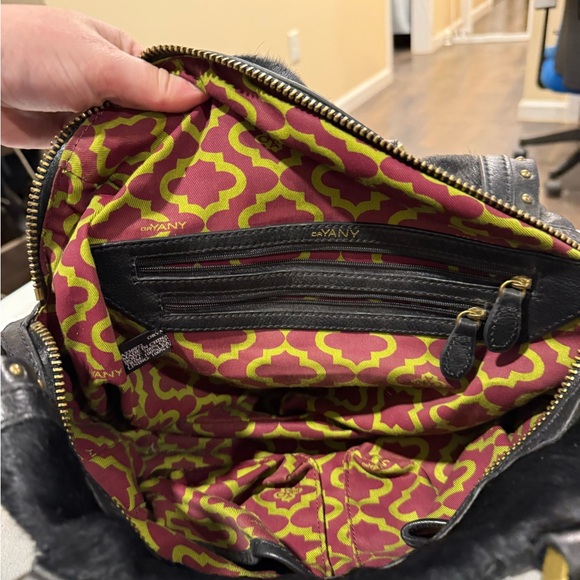 orYANY Black Leather Cow Hide Large Satchel Crossbody Handbag - Picture 9 of 16